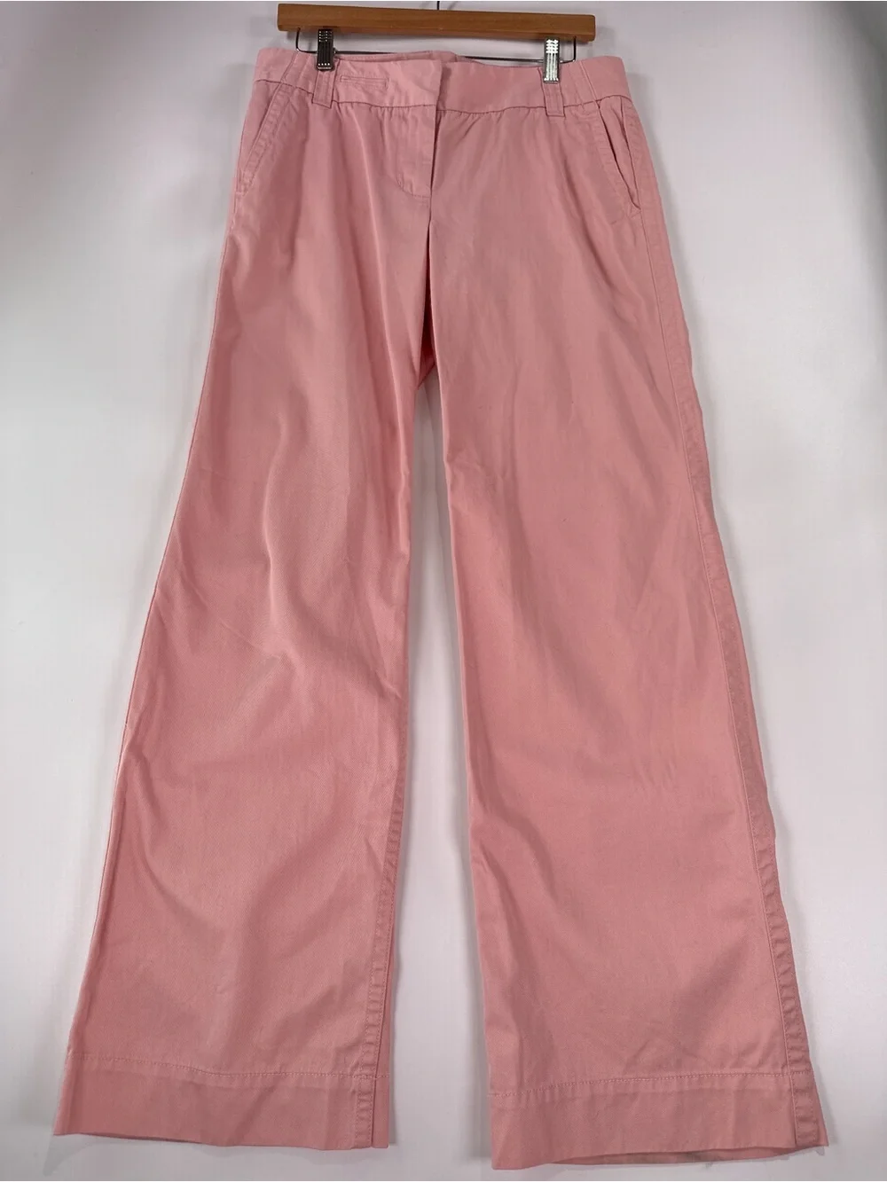 J. Crew Broken-In Chino Favorite Fit Wide Leg Pants Pink Cotton 6R